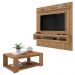 Conjunto Sala de Estar Painel Mesa Marrom Norton Caemmun