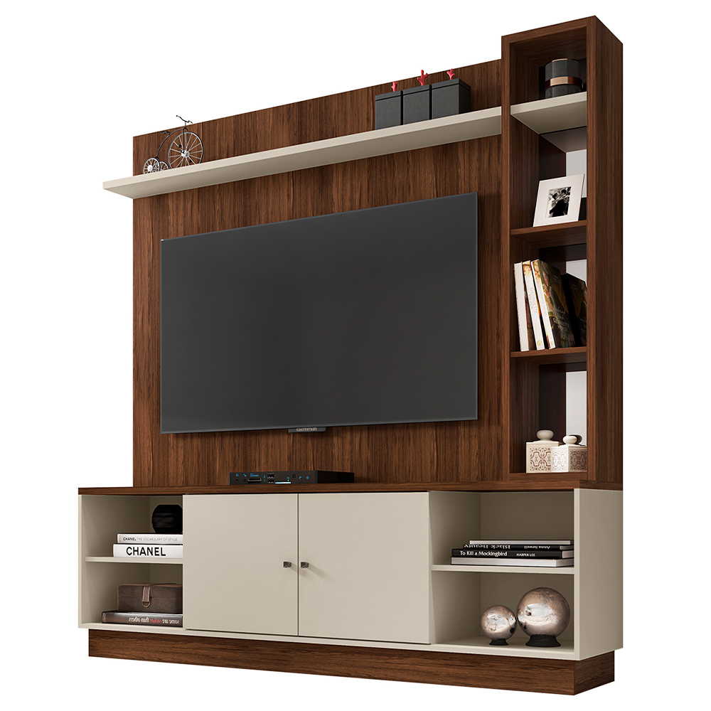 Estante Home Theater Até 65 Polegadas Pilar Havana Off White