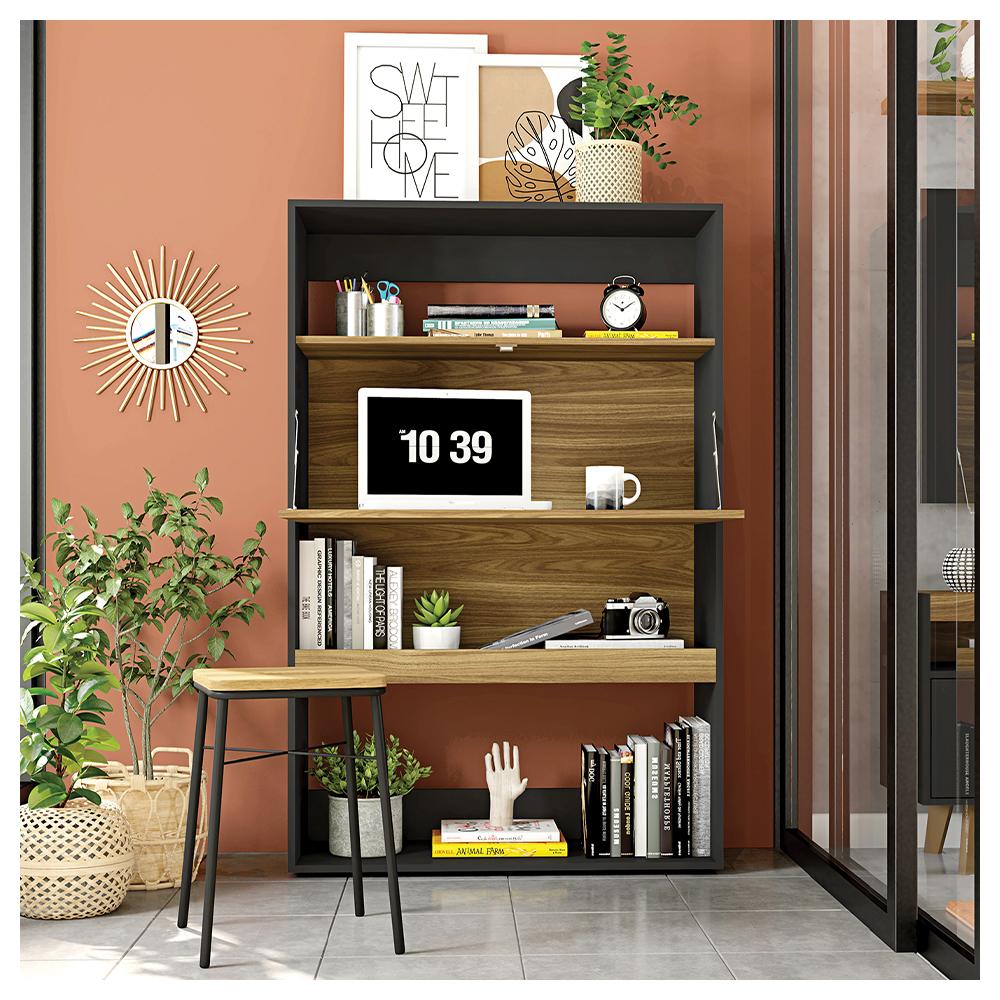 Estante Multiuso Livreiro 1 Porta Preto Mood Caemmun