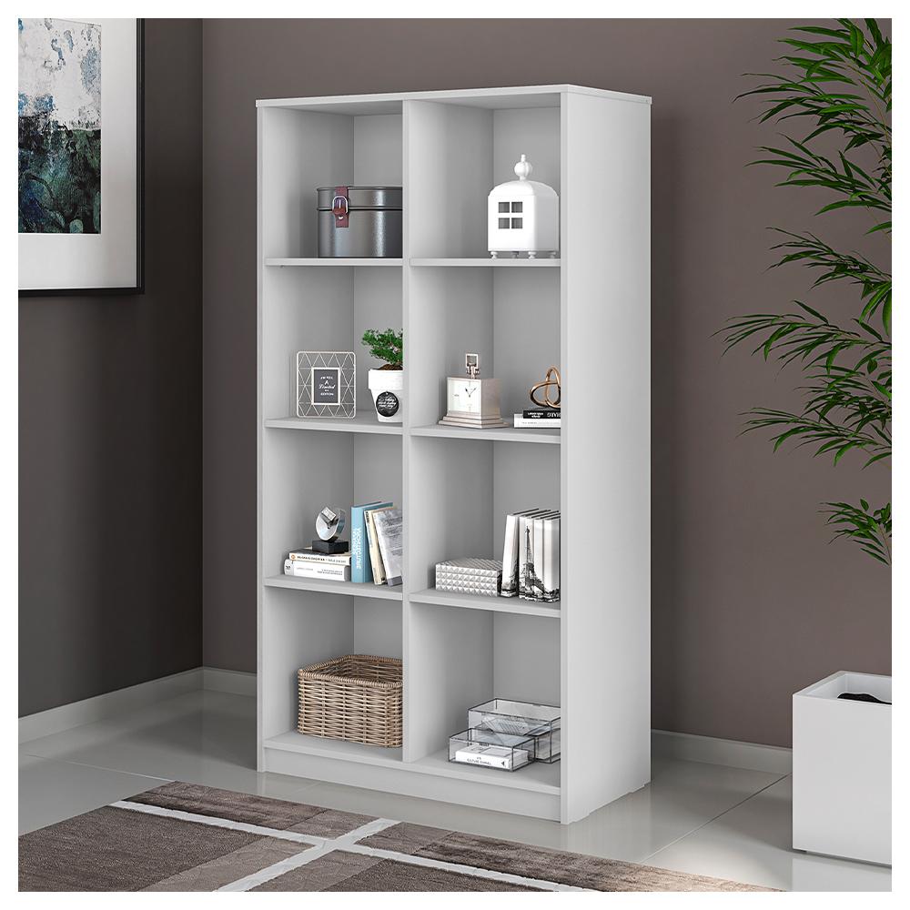 Estante Para Livros Alta Decorativa Meta Branca Caemmun