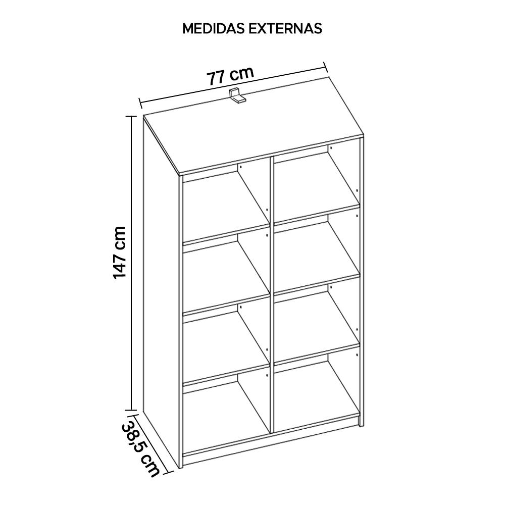 Estante Para Livros Alta Decorativa Meta Branca Caemmun
