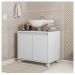 Gabinete Armário Para Banheiro 2 Portas Clean Branco Caemmun