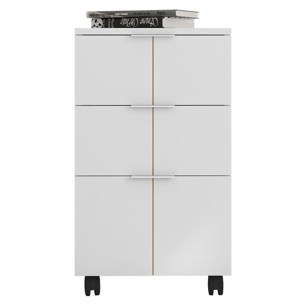 Gaveteiro 3 Gavetas Cubic Branco Fosco - Caemmun
