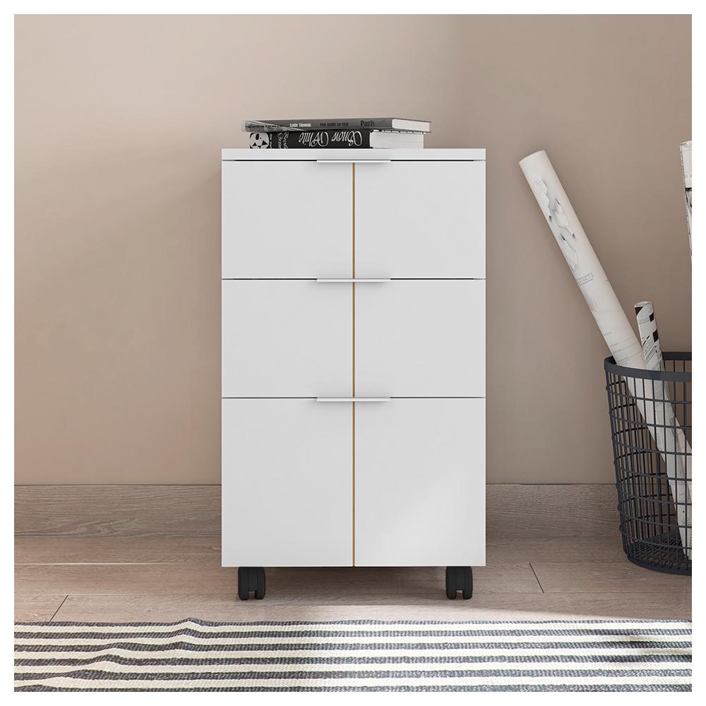 Gaveteiro 3 Gavetas Cubic Branco Fosco - Caemmun