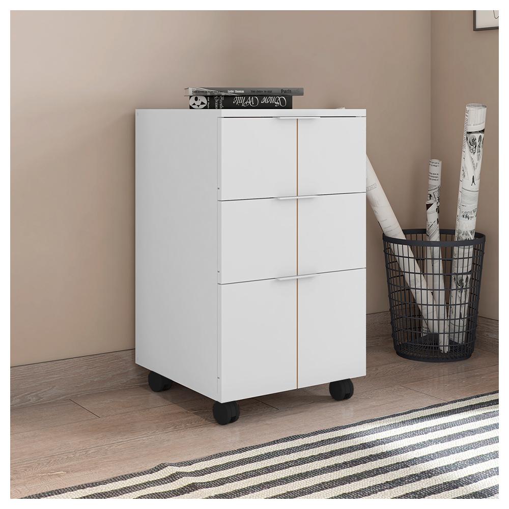 Gaveteiro 3 Gavetas Cubic Branco Fosco - Caemmun