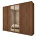 Guarda Roupa Casal 6 Portas 2 Espelhos Centurium Marrom