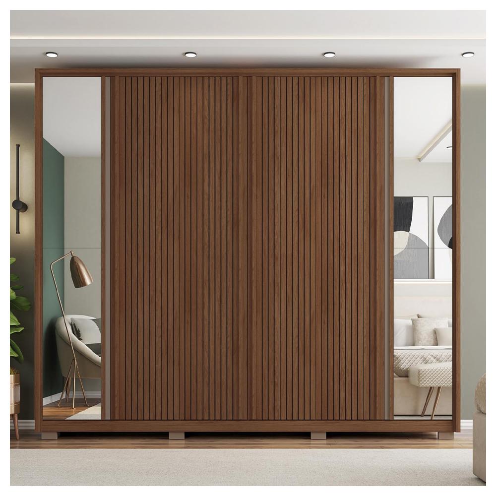 Guarda Roupa Casal 6 Portas 2 Espelhos Marrom Next