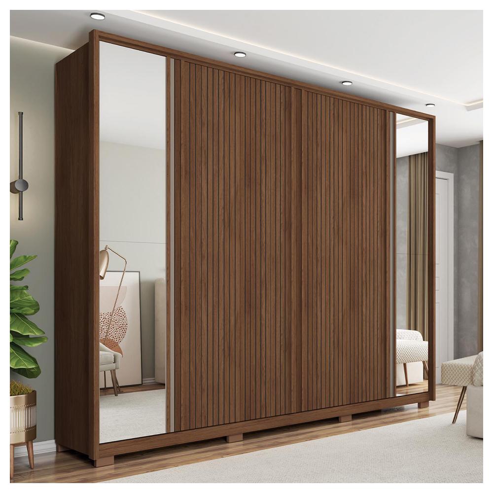 Guarda Roupa Casal 6 Portas 2 Espelhos Marrom Next