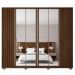 Guarda Roupa Casal 6 Portas 4 Espelhos Marrom Moon