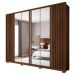 Guarda Roupa Casal 6 Portas 4 Espelhos Marrom Moon
