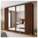 Guarda Roupa Casal 6 Portas 4 Espelhos Marrom Moon