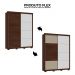 Guarda Roupa Casal Confort 2 Portas 3 Gavetas Marrom Caemmun