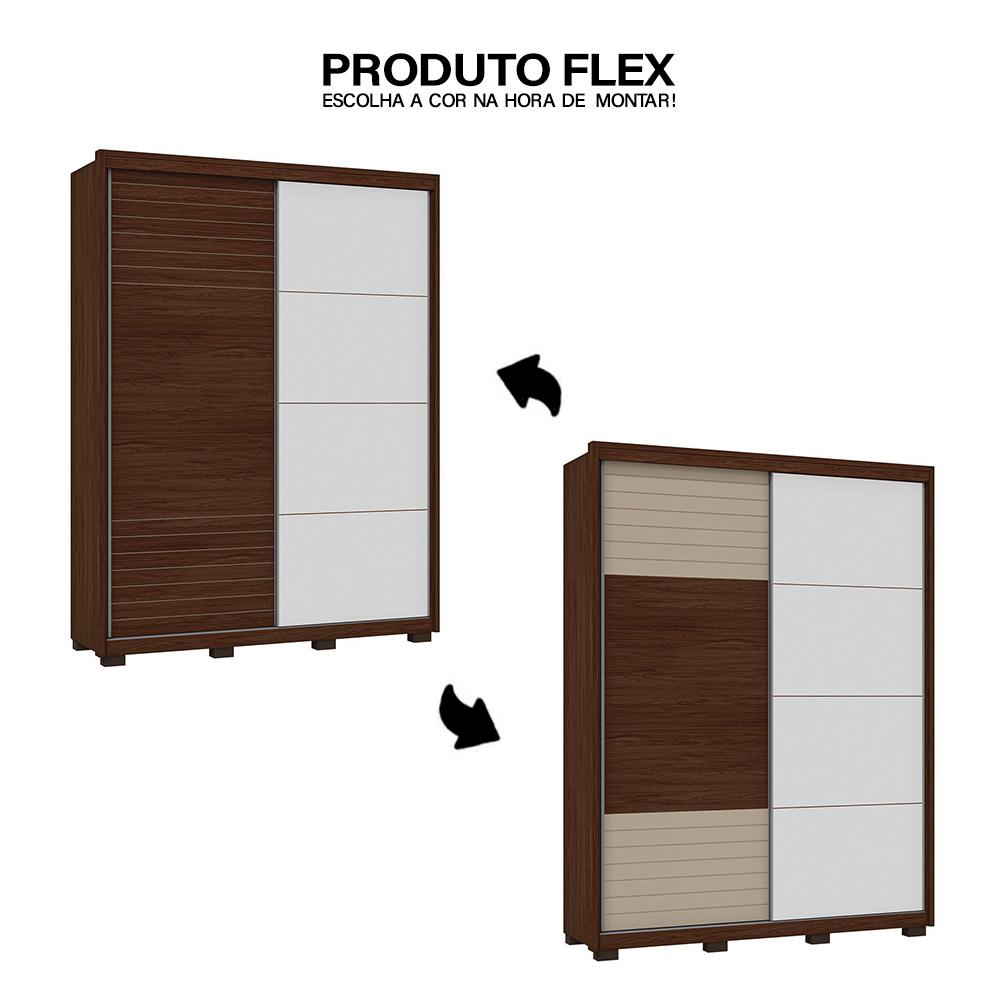 Guarda Roupa Casal Confort 2 Portas 3 Gavetas Marrom Caemmun