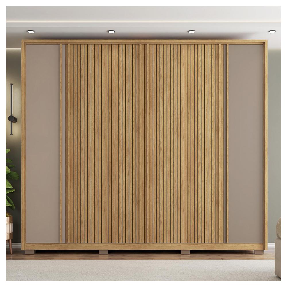 Guarda Roupa Casal Grande 6 Portas 4 Gavetas Marrom Proximus