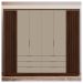 Guarda Roupa Casal Maximus 6 Portas 6 Gavetas Marrom Caemmun