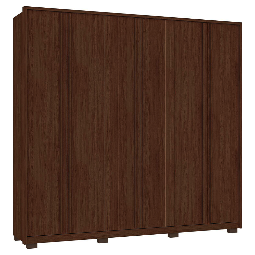 Guarda Roupa Casal Mozart 6 Portas 4 Gavetas Marrom Caemmun