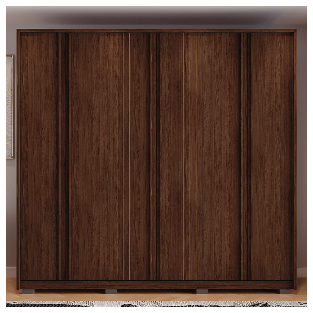 Guarda Roupa Casal Mozart 6 Portas 4 Gavetas Marrom Caemmun