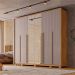 Guarda Roupa Casal Quintus 6 Portas 2 Espelho Marrom Caemmun