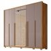 Guarda Roupa Casal Quintus 6 Portas 2 Espelho Marrom Caemmun