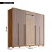 Guarda Roupa Casal Quintus 6 Portas 2 Espelho Marrom Caemmun