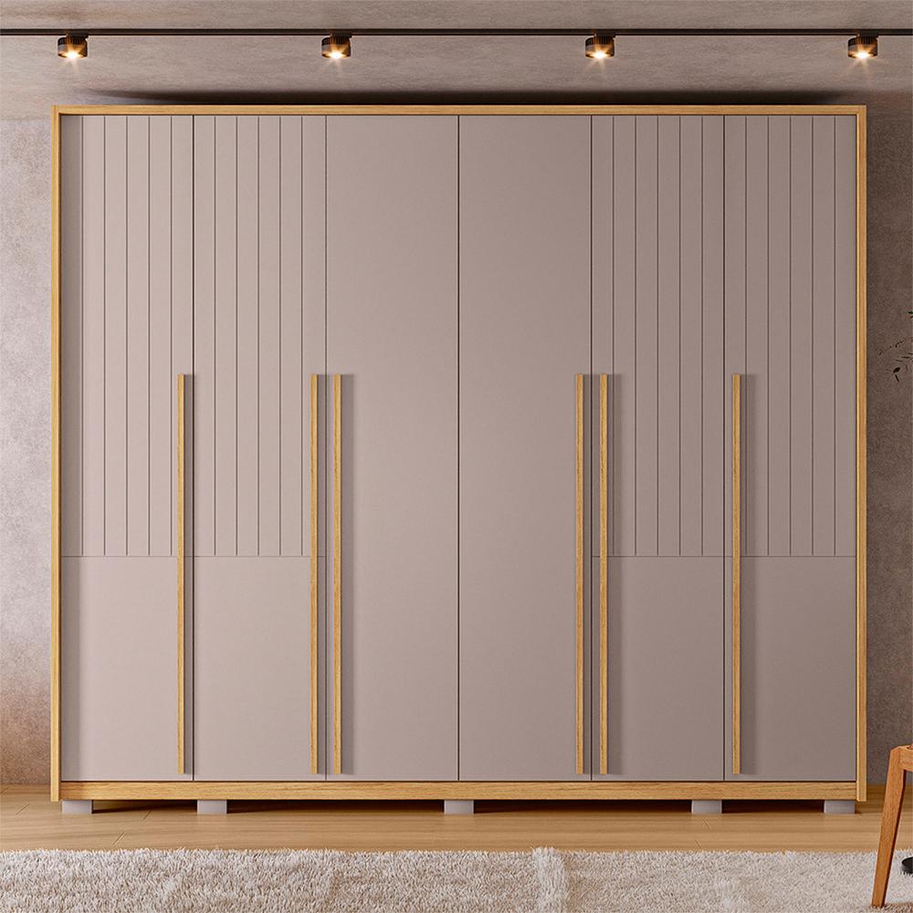Guarda Roupa Casal Quintus 6 Portas 6 Gavetas Marrom Caemmun