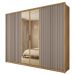 Guarda Roupa Grande 6 Portas 2 Espelhos Marrom Centurium