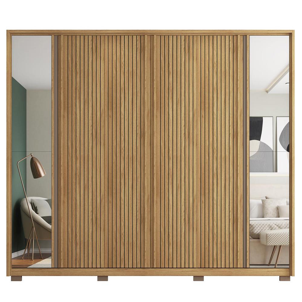 Guarda Roupa Grande 6 Portas 2 Espelhos Marrom Proximus