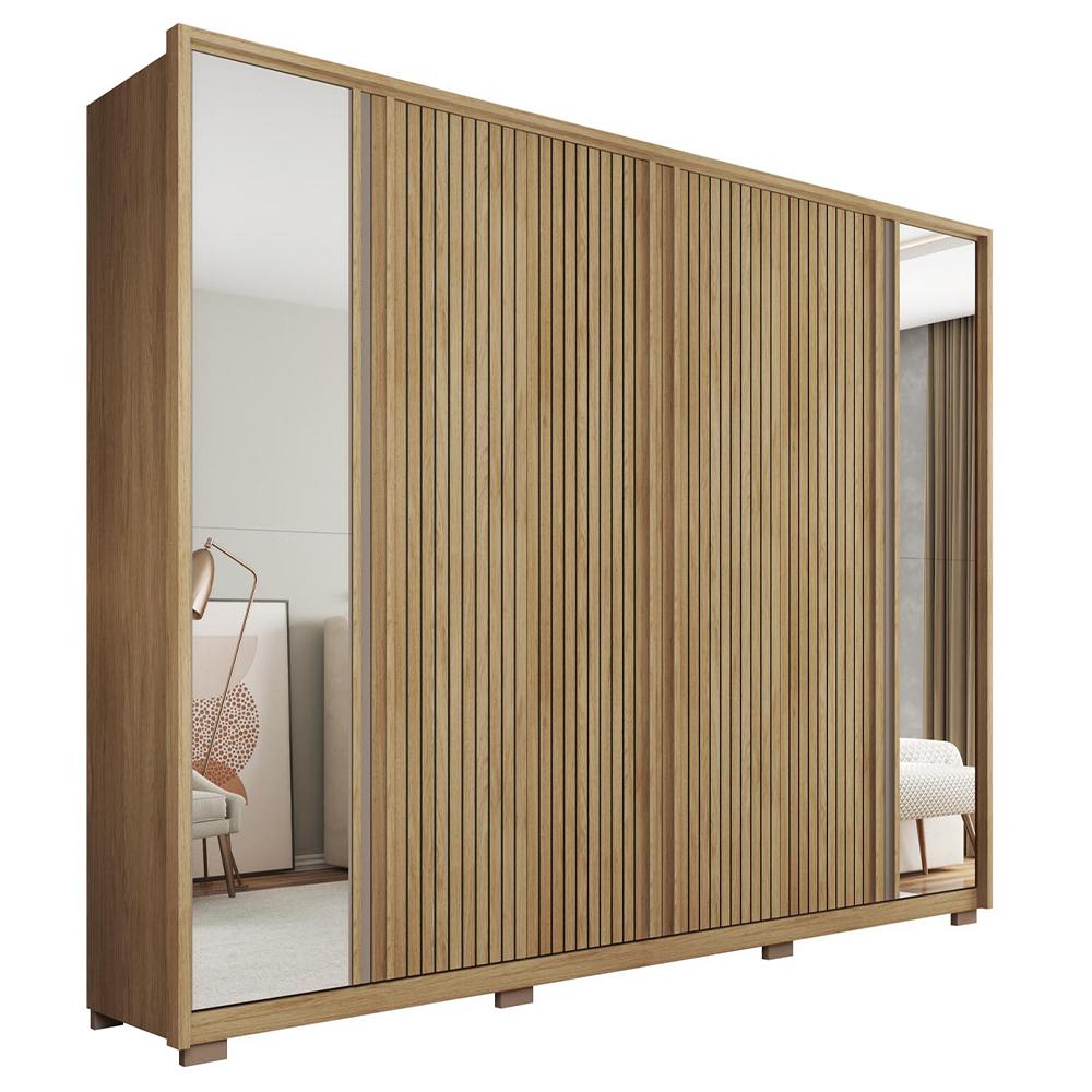 Guarda Roupa Grande 6 Portas 2 Espelhos Marrom Proximus