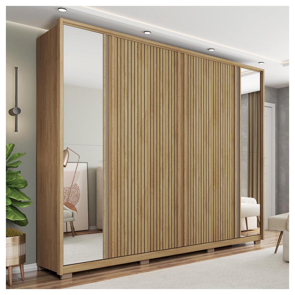 Guarda Roupa Grande 6 Portas 2 Espelhos Marrom Proximus