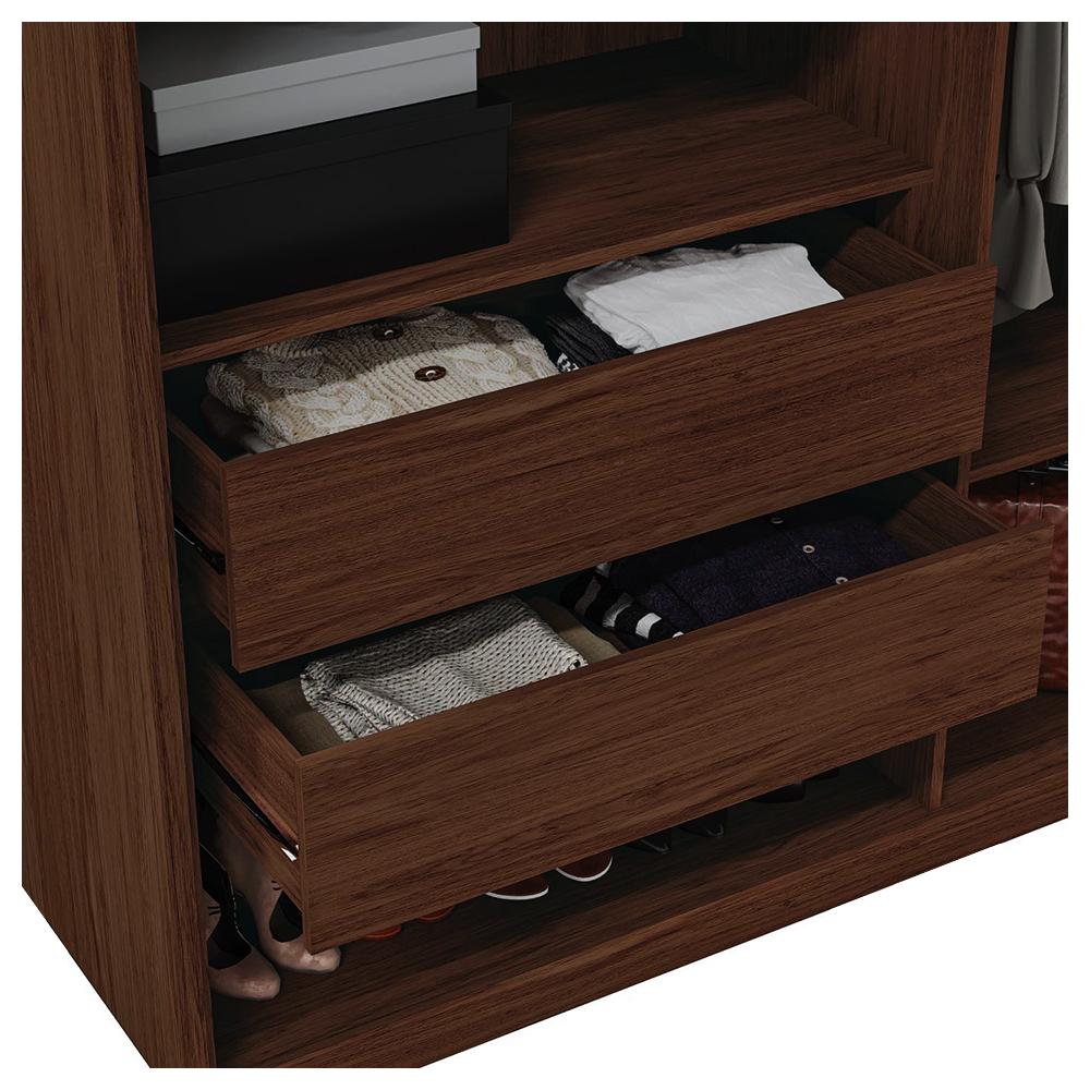 Guarda Roupa Grande Casal 6 Portas 4 Gavetas Marrom Proximus