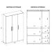 Guarda Roupa Roupeiro Casal 3 Portas Paris Branco Caemmun