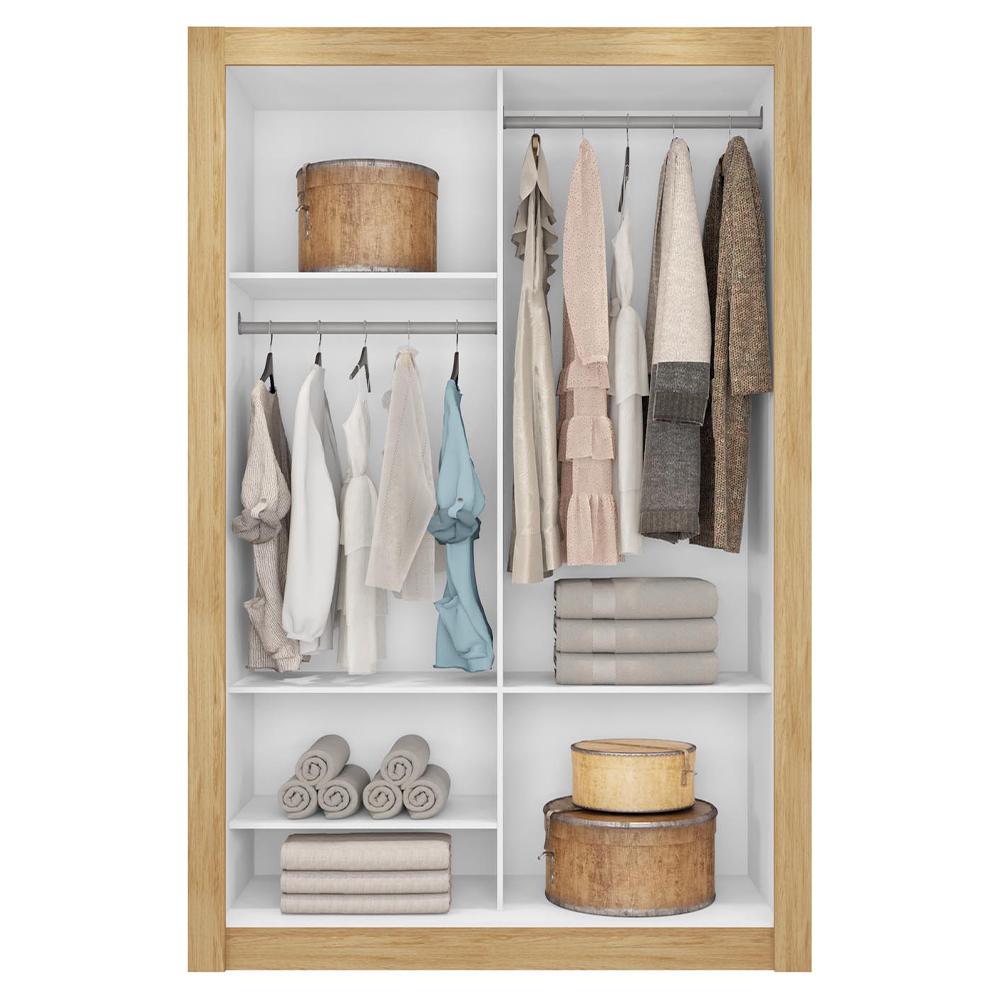 Guarda Roupa Solteiro 2 Portas Com Espelhos Marrom Glass