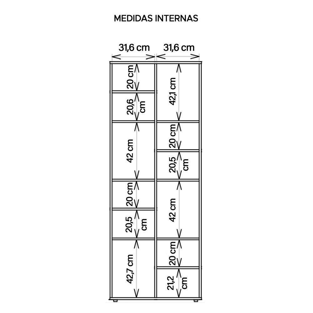 Hall De Entrada Estante 12 Prateleiras Marrom Side Caemmun