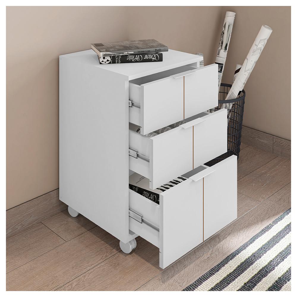Kit Armário Alto E Baixo Gaveteiro Cubic Branco Caemmun