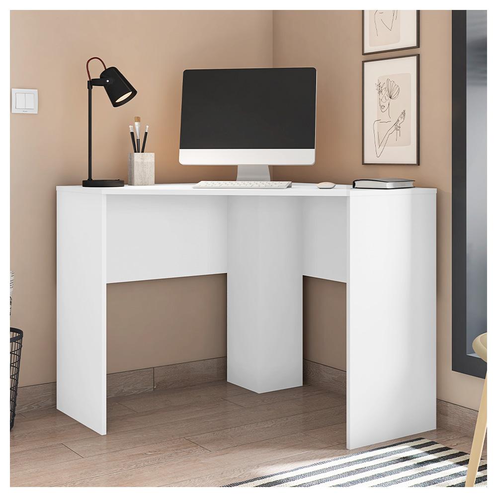 Kit Conjunto Escritório 4 Mesa De Canto Cubic Branco Caemmun