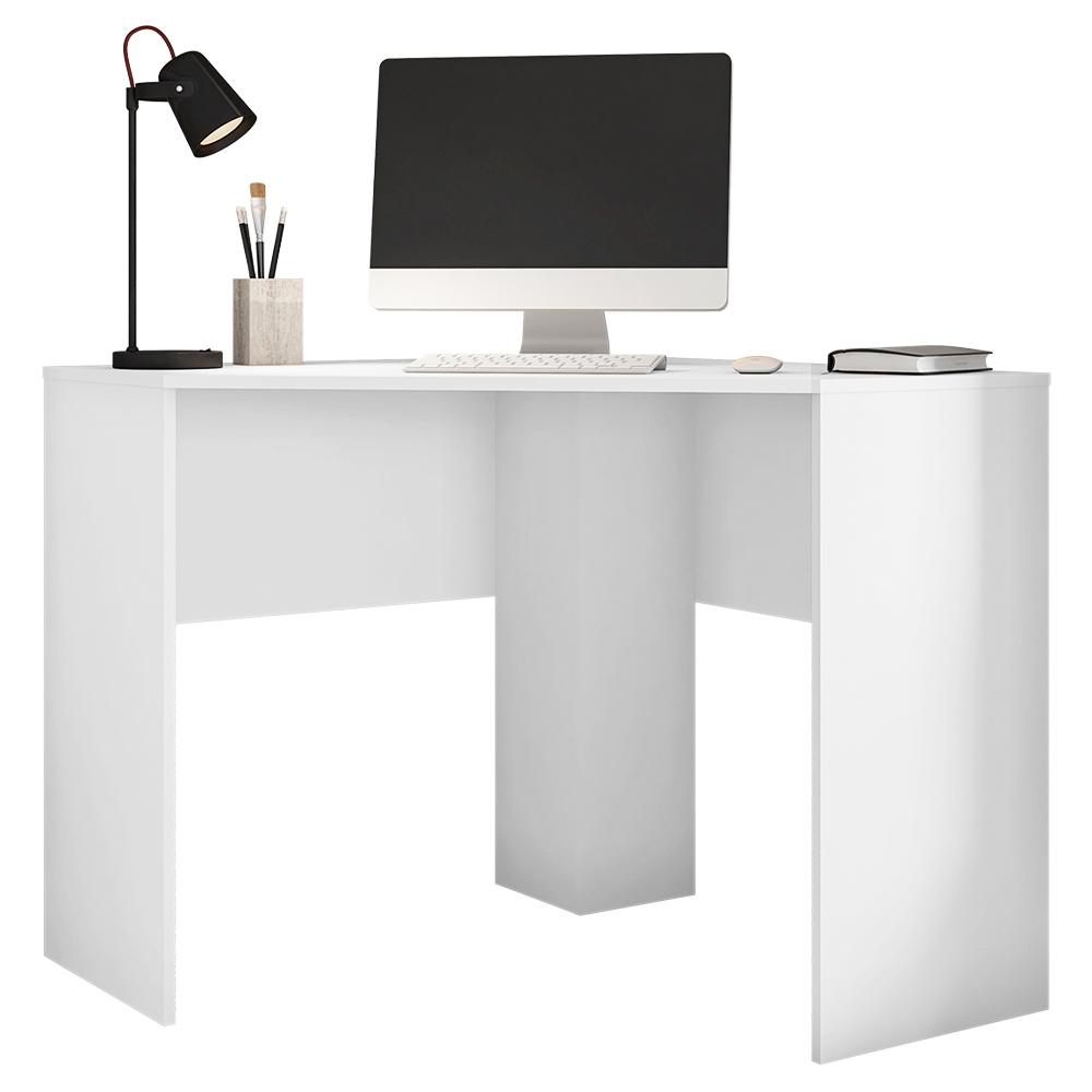 Kit Conjunto Escritório 4 Mesa De Canto Cubic Branco Caemmun