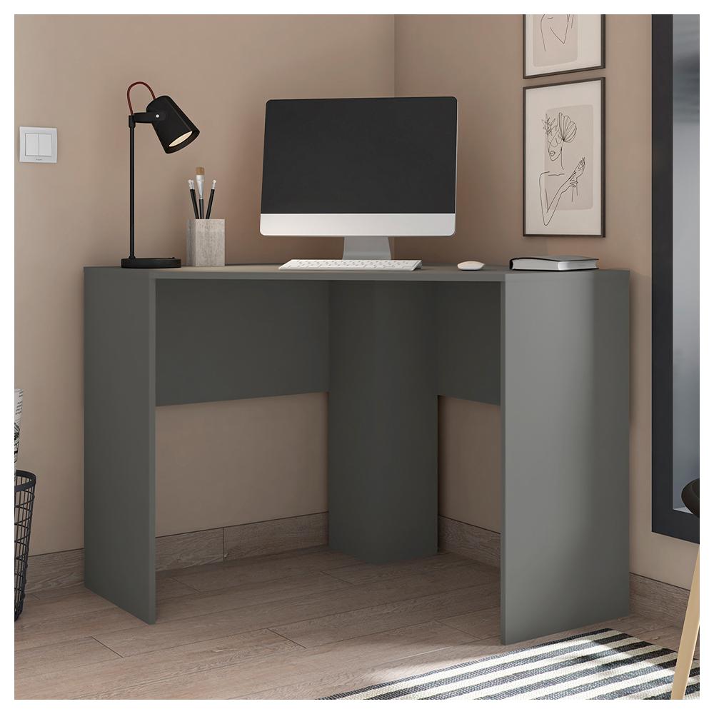 Kit Conjunto Escritório 4 Mesa De Canto Cubic Cinza Caemmun