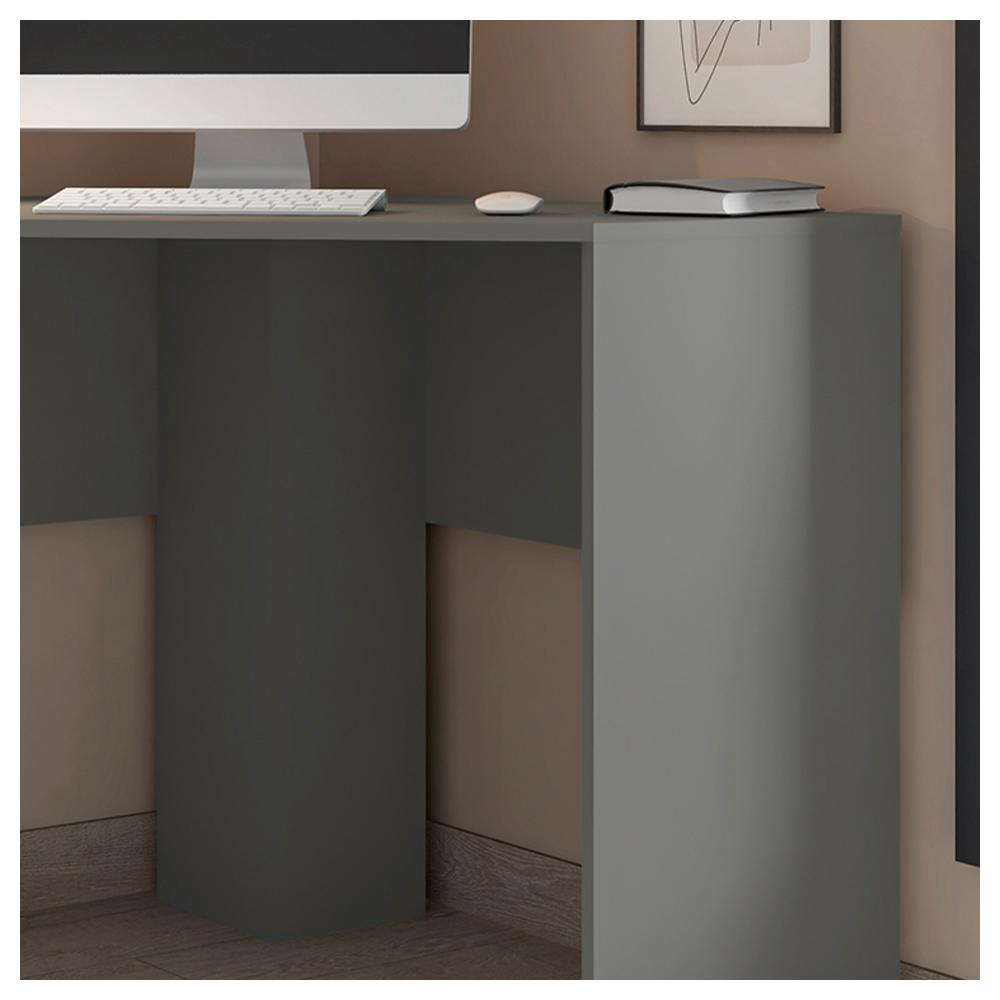 Kit Conjunto Escritório 4 Mesa De Canto Cubic Cinza Caemmun