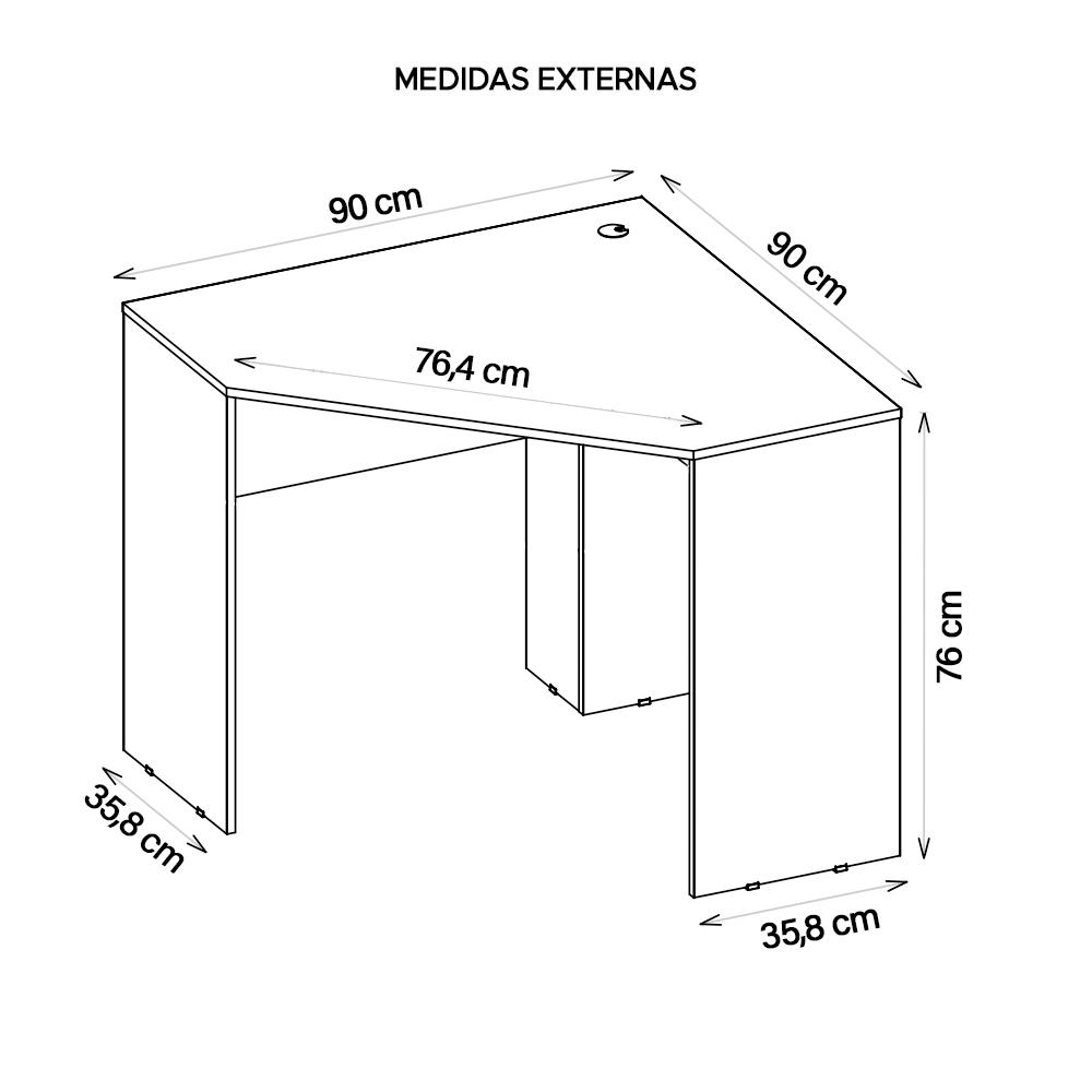 Kit Conjunto Escritório 4 Mesa De Canto Cubic Cinza Caemmun