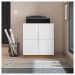 Kit Conjunto Escritório Armário Mesa Cubic Branco Caemmun