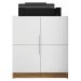 Kit Conjunto Escritório Armário Mesa Cubic Branco Caemmun