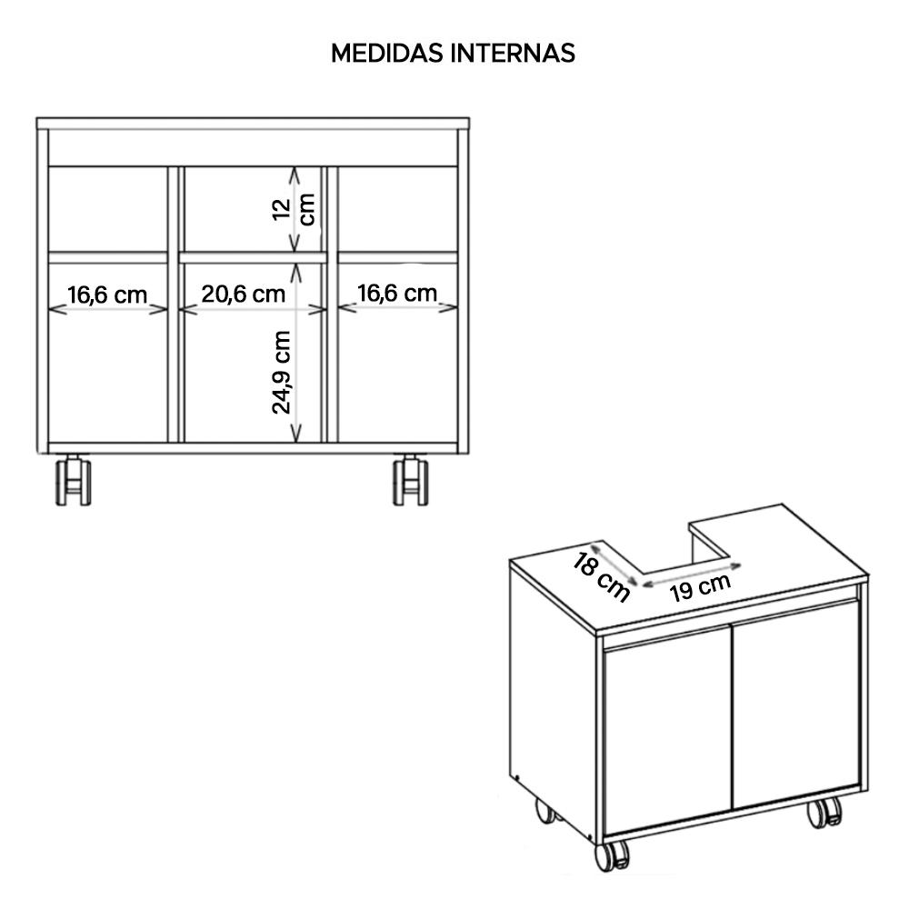 Kit Conjunto Gabinete Armario Banheiro Espelho Clean Branco
