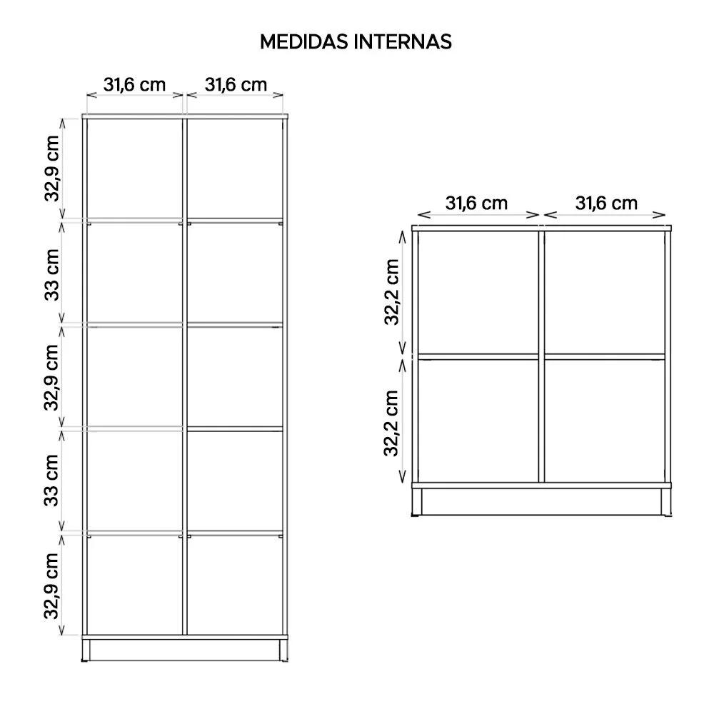 Kit Conjunto Para Escritório 5 Peças Cubic Branco Caemmun