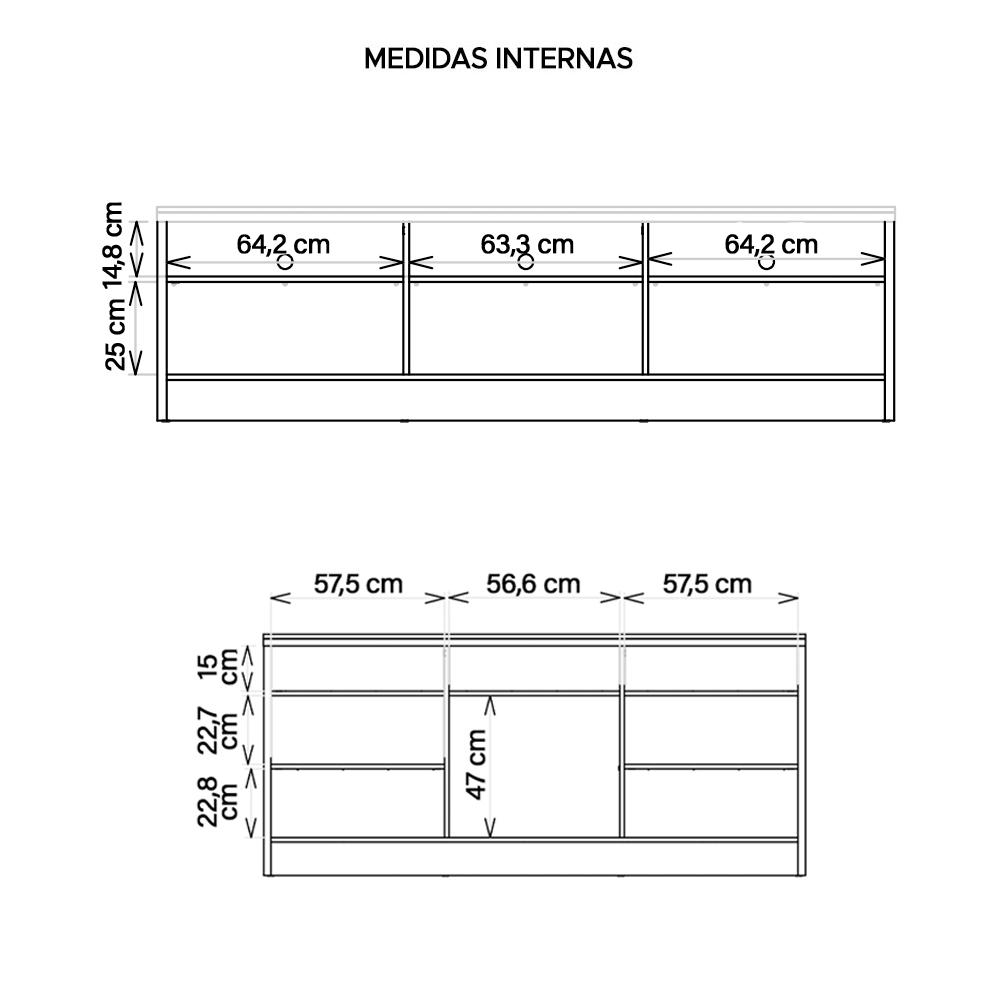 Kit Conjunto Para Sala Rack Bancada Buffet Vectro Caemmun