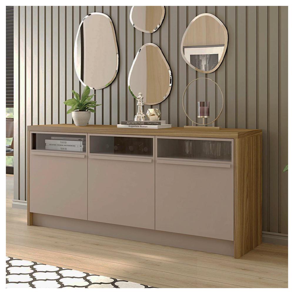 Kit Conjunto Sala de Estar Home Buffet Mesa Vectro Caemmun