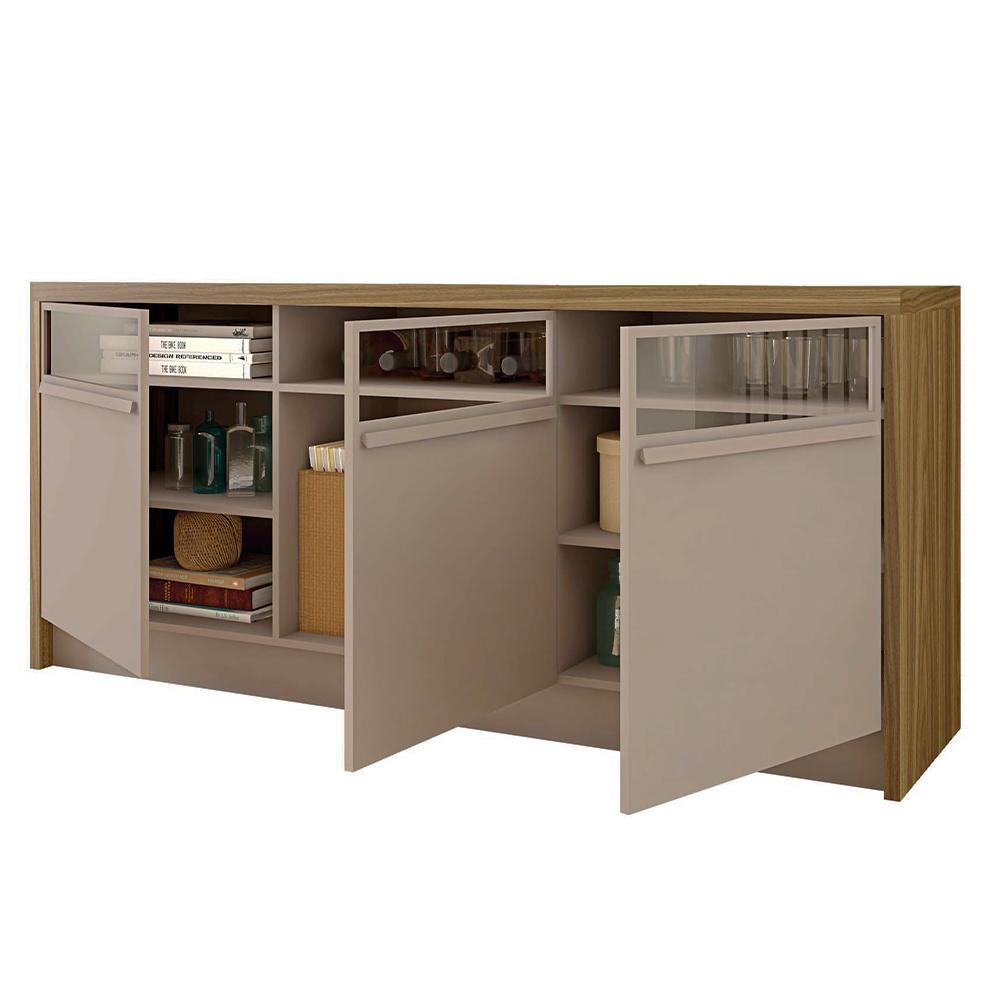 Kit Conjunto Sala de Estar Home Buffet Mesa Vectro Caemmun