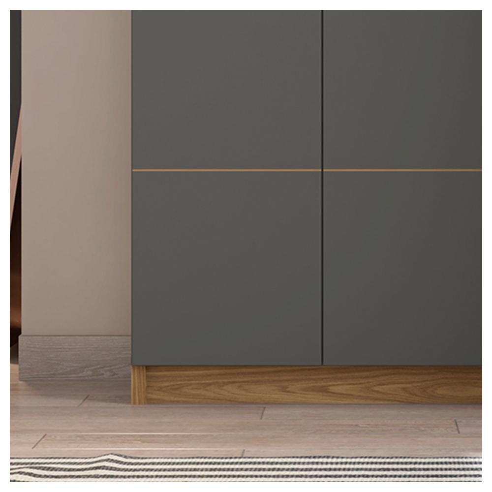 Kit Escritório Armário Alto Gaveteiro Cinza Cubic Caemmun