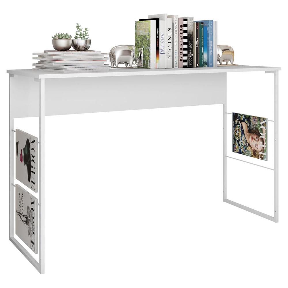 Livreiro Aparador 120cm Sala De Estar Branco Fabrick Caemmun
