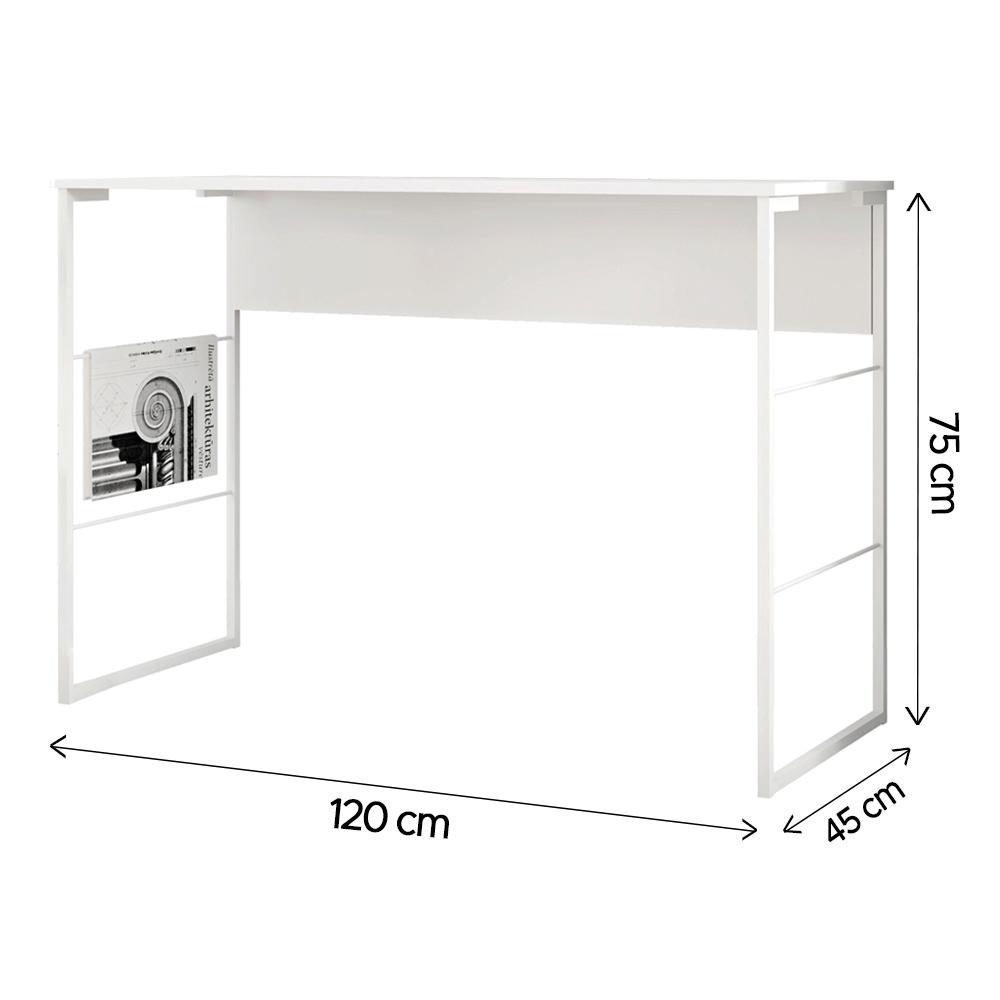 Livreiro Aparador 120cm Sala De Estar Branco Fabrick Caemmun