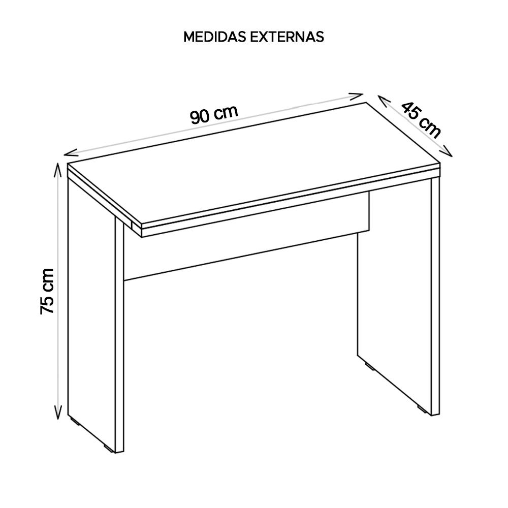 Mesa Com Gaveteiro Escritório 90 Cm Marrom Studio Caemmun